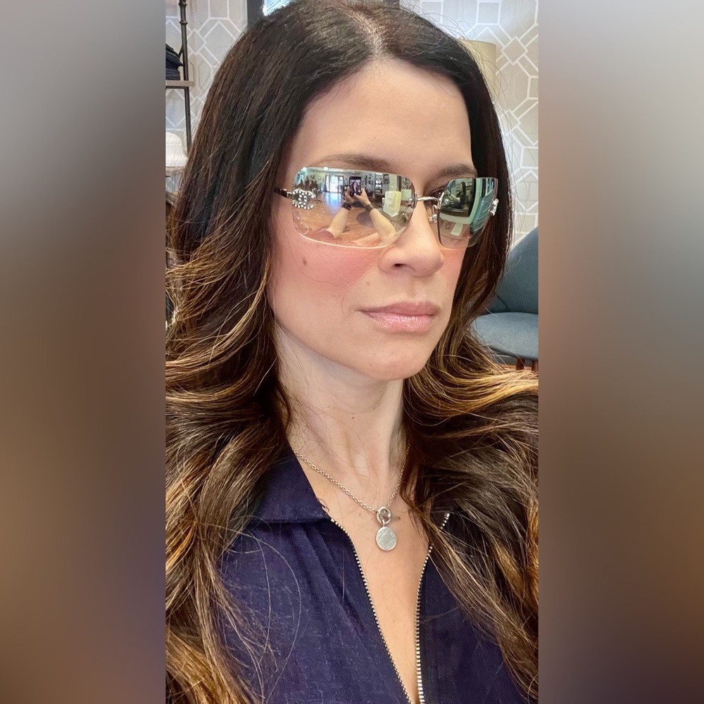 💯 AUTH | CHANEL 4017-D | ULTRA-RARE IRIDESCENT | RIMLESS DIAMOND CC SUNGLASSES - Picture 15 of 16